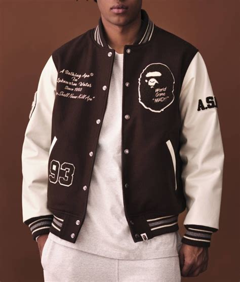 replica bathing ape jacket|a bathing ape varsity jacket.